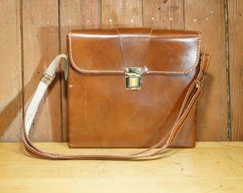 Vintage Polaroid SX-70 Brown Leather Camera Case VG