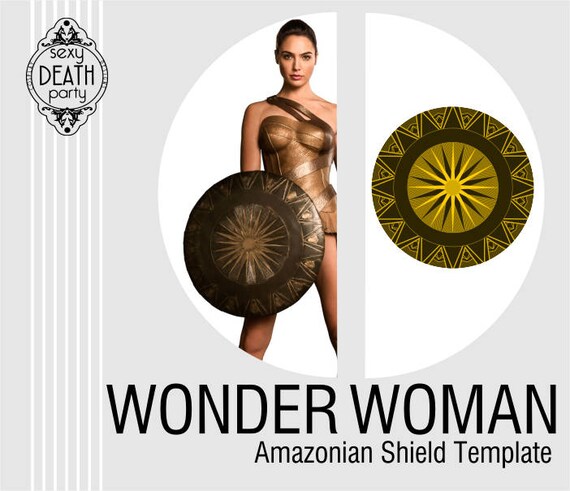 Wonder Woman Amazonian Shield Template PDF download from sexyDEATHparty on Etsy Studio