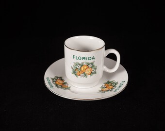 Vintage Florida Souvenir Miniature Tea Cup and Saucer