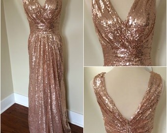 Sequin Bridesmaid Dress / Rose Gold Bridesmaid Dress / 'Rosie' / Junior Bridesmaid Dress / Rose Gold Sequin Dress / Wedding Party / Blush