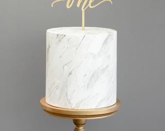 First Birthday Cake Topper - ONE Cake Topper - 5" Wide - Laser Cut Wood or Acrylic