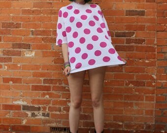 Vintage 1990s NOS Big Pink Polkadot T-Shirt