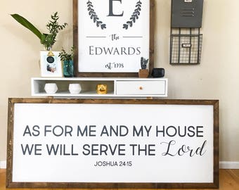 Framed Last Name Sign, Farmhouse Style Sign, Customized Family Name Sign, Custom Family Sign, Unique Wedding Gift, Framed Wood Sign