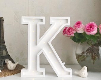 Marquee letter K Letter lights K alphabet lights Marquee letters Nursery light Wooden letters Night light Kids lamp