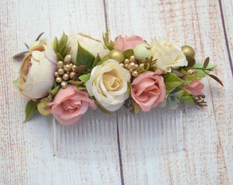 Hair comb Bridal hair accessories Wedding hair comb Gift for bridesmaid Flower girl hair Flower hair comb Rustic wedding Bridal hair piece