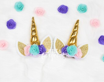 Unicorn Headband, Unicorn Hair Clip, Birthday Unicorn, Unicorn Crown, Unicorn Horn, Girls Birthday Outfit, Unicorn Bow
