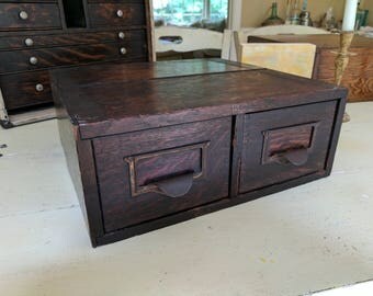 Two drawer Library Card Catalog 3x5 Utility Brand