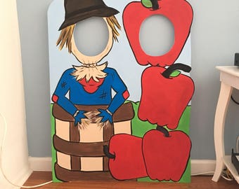 Fall Photo Booth Prop (foam board), Apple Picking Photo Op Cutout, Apple Orchards Photo Prop, Pumpkin Patch, Scarecrow Prop