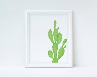 Cactus Minimalist Watercolor 8x10 Printable