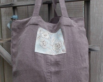 linen tote, linen bag, up-cycled, reusable cloth bag, eco-friendly