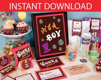Willy Wonka Baby Shower DIY Printable Kit - INSTANT DOWNLOAD