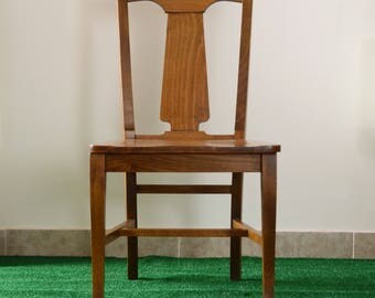 Set of 4 Mid Century Style real wood walnut dining chairs