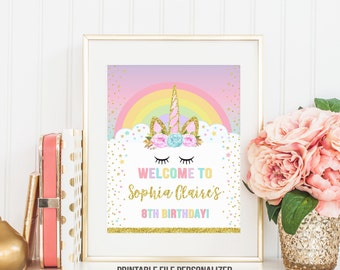 Unicorn welcome sign | Etsy