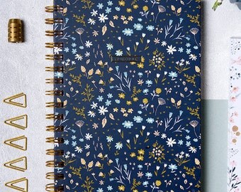 Pretty Notebook, Flowers Notebook, Writing Journal, Spiral Notebook, School Stuff, Memory Book, Notebook Gift, Thanksgiving Gift