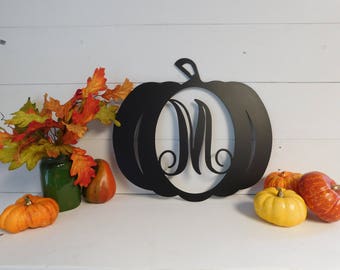 fall decor halloween decor monogram pumpkin monogram door hanger personalized decor - Metal Halloween Decorations fall decor halloween decor monogram pumpkin monogram door hanger personalized decor - Metal Halloween Decorations