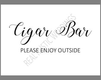 Printable Cigar Bar Quote Sign Wedding Reception Roaring