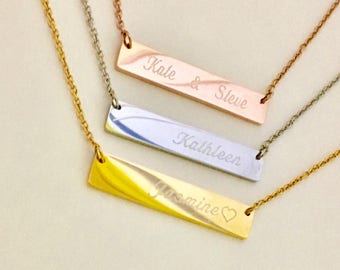 bridesmaids gift,initial bar necklace,Personalized Necklace,3 initial bar necklace,Christmas gift,gold plate bar necklace,bar necklace,gift