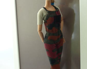 Free shipping! Barbie clothes - Jumpsuit with Top, NO VELCRO, stretch.