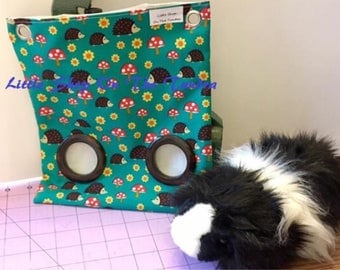 Guinea Pig Hay Bag-Hanging Hay Bag with Clips-Hedgehog