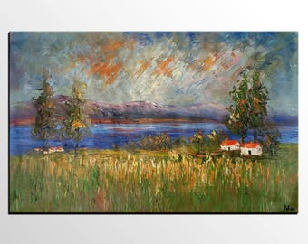 Abstract Painting, Large Oil Painting, Wall Art, Abstract Art, Original Painting, Canvas Art, Canvas Painting, Rustic Landscape painting