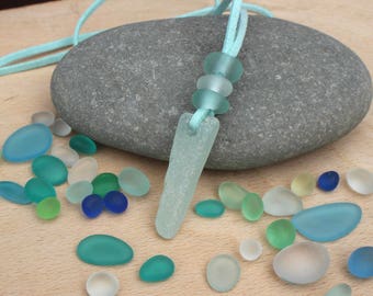 sea glass necklace surfer jewellery natural necklace vegan jewellery nautical necklace mens necklace green sea glass sea glass pendant
