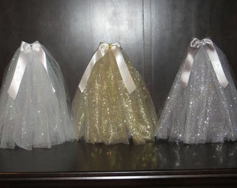 Sparkly veil, glittery veil, stagette veil, bachelorette veil, bridal shower veil, hen's party veil, white veil, silver veil, gold veil