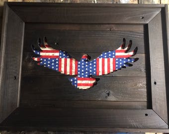 USA reclaimed wood wall art