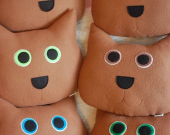 Cat Stuffed Animal, Fleece Soft Cat stuffed animal, Pillow cat head, Plushie