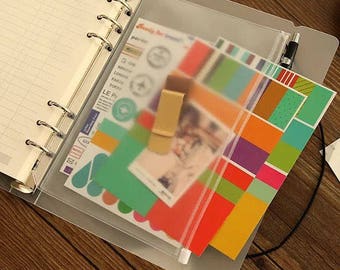 Planner Zipper Pouch/ A5 Size Pouch/A6 Personal Size Pouch/A7 Pocket Size Pouch/Planner Zipper bag/Planner Insert/ Planner Pouch - Frosty C