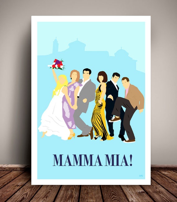 Mamma Mia // Minimalist Movie Poster // ABBA // Unique Art