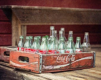 Rustic Wall Decor, Kitchen Wall Art, Red Wall Decor, Red Wall Art, Farmhouse Wall Decor, Coca Cola Sign, Americana Decor, Coca Cola Crate