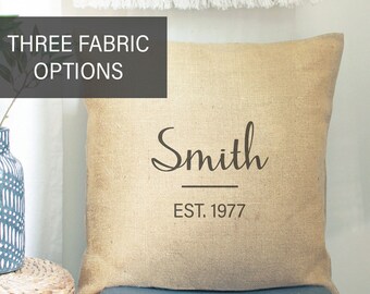 40th Wedding Anniversary Gift for Parents | Family Name PILLOW COVER | Couple Pillow | Gift for Couple | Monogram Pillows | Couples Gifts