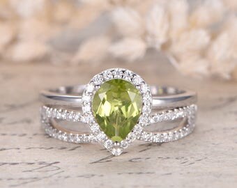 13ct vs natural peridot engagement ring set solid 14k white gold peridot ring august birthstone - Peridot Wedding Rings 13ct vs natural peridot engagement ring set solid 14k white gold peridot ring august birthstone - Peridot Wedding Rings