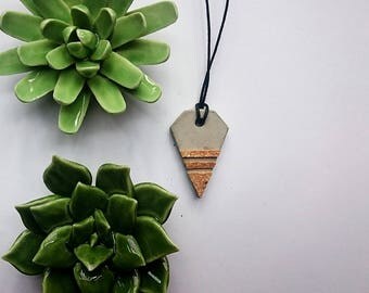 Concrete diamond necklace with Cork