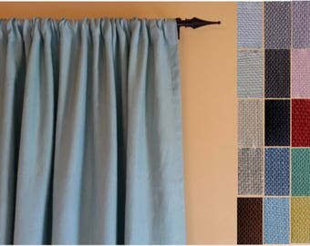 Curtain Panels: Pair of 100% Linen Curtains in your choice of colors