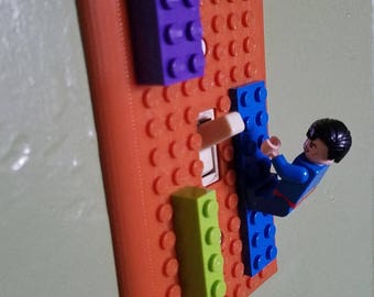 Lego Compatible Light Switch Plate - Home Decor - Many Colors Available