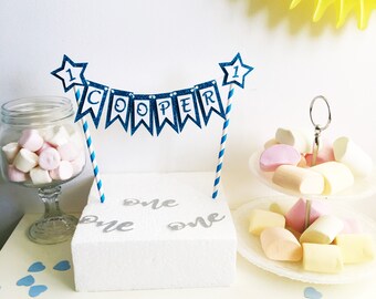 Bunting Name Cake Topper, Cake Banner, Glitter Topper, Any Name, Garland Cake Top, Customised, All colours, Cake Smash Prop