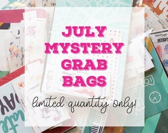 July MYSTERY GRAB BAGS | Planner Stickers and Washi Tape Samplers | Mini Stickers | Stationery Goodies | Fantastic Value!