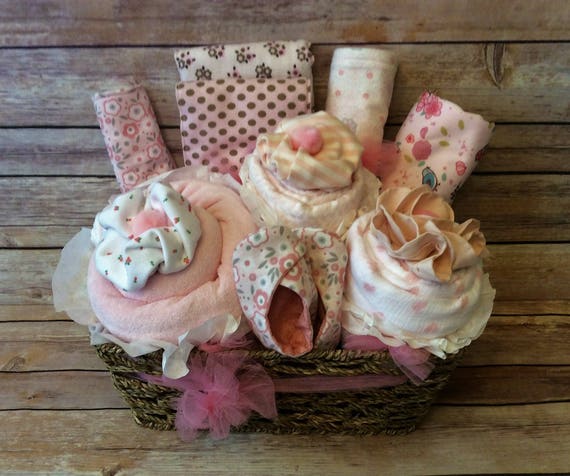 Baby girl gift basket baby girl shower gift infant layette