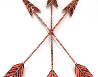 Metal Arrow Wall Decor - Coral/ or Pick Color - Decorative Arrows - Bohemian Wall Art - Rustic Arrow Decor - Arrow Wall Hanging - Cast Iron
