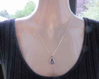 KARL LAINE Modernist Silver and Rock Crystal pendant, Sten & Laine Finland, 70's, with new silver 925 chain