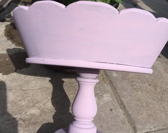 Vintage Wood Cake Stand, Cake Holder, Medium Cake Stand, Birthday Party, Girls Cake, Party Decor, Entertaining Decor, Purple Cake Holder