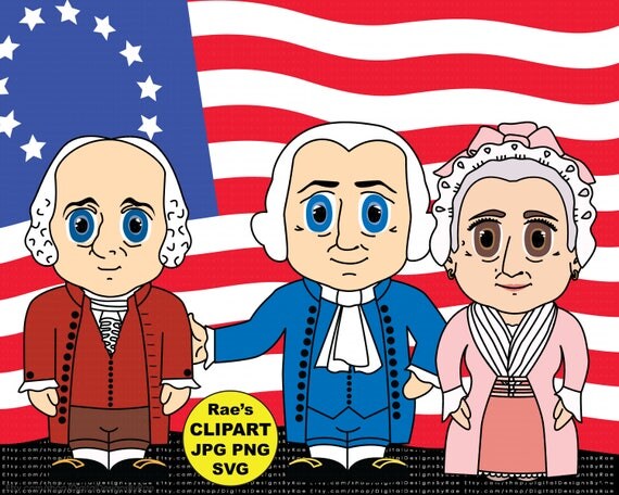 President George Washington Clipart Set with John Adams and Martha ...