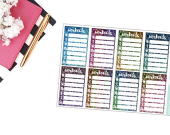 Workouts Weekly Tracker Planner Stickers