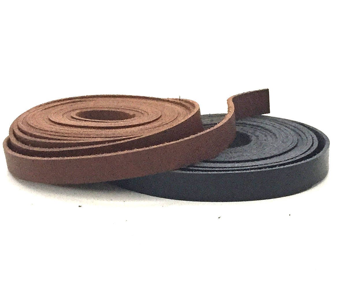Brown Leather Strip 80 / Long Leather Strip / Flat