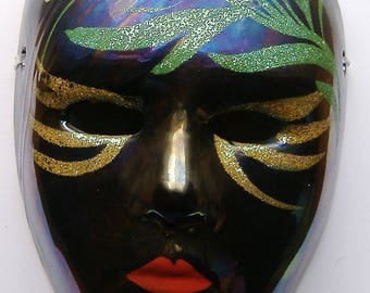 1970S ART DECO style lustre ware wallmask