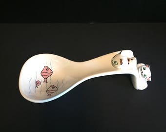 Holt Howard Cozy Kitten Spoon Rest and Recipe Holder 1959