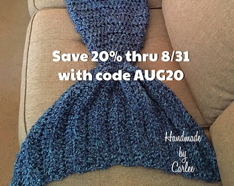 Mermaid tail blanket,adult mermaid tail blanket, child mermaid tail blanket, crochet mermaid tail blanket