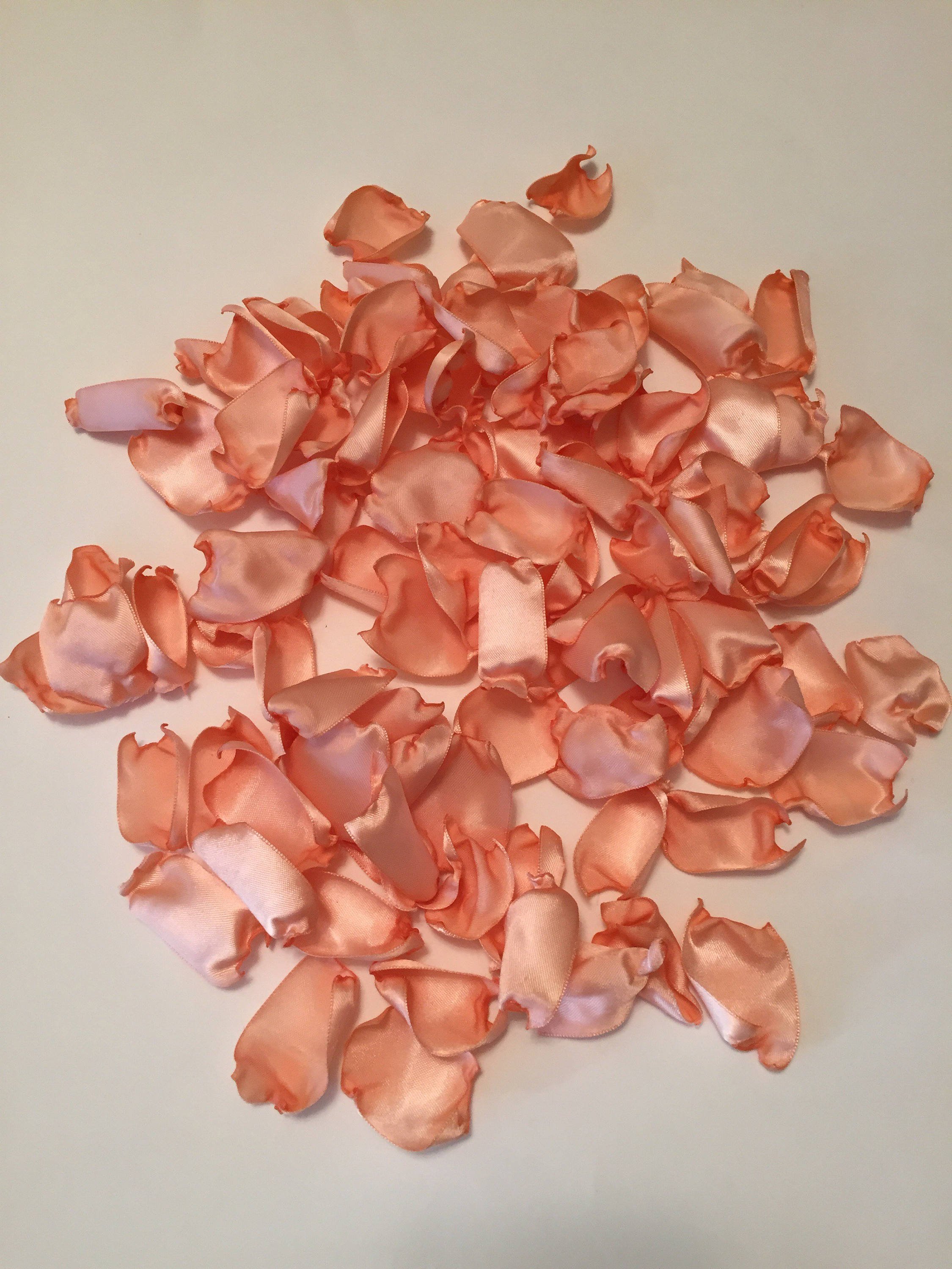 Peach Satin Rose Petals/Peach Petals/Peach Wedding
