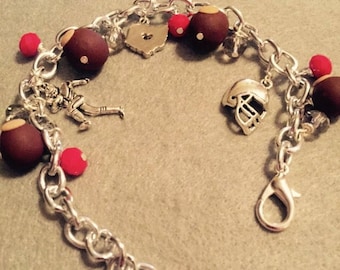 Buckeye football charm bracelet